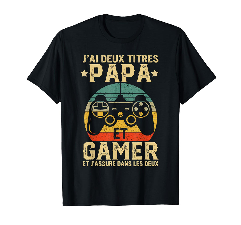 Dad Gamer Video Game Fathers Day Deux T-Shirt - Minimalist Print Unisex - T-Shirt, Sweatshirt, Hoodie