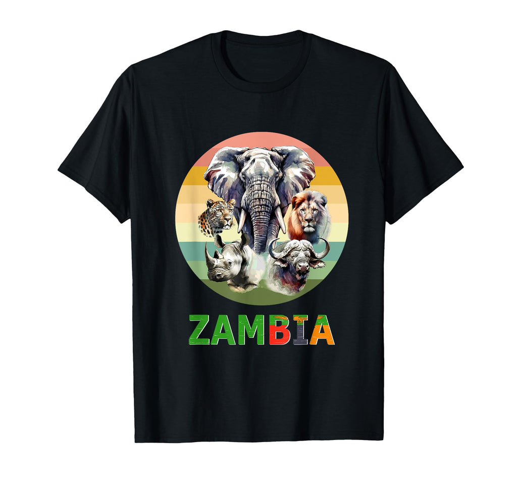 Zambia Big 5 Watercolor Sunset Zambia T-Shirt - Trendy Graphic Men Women - T-Shirt, Sweatshirt, Hoodie