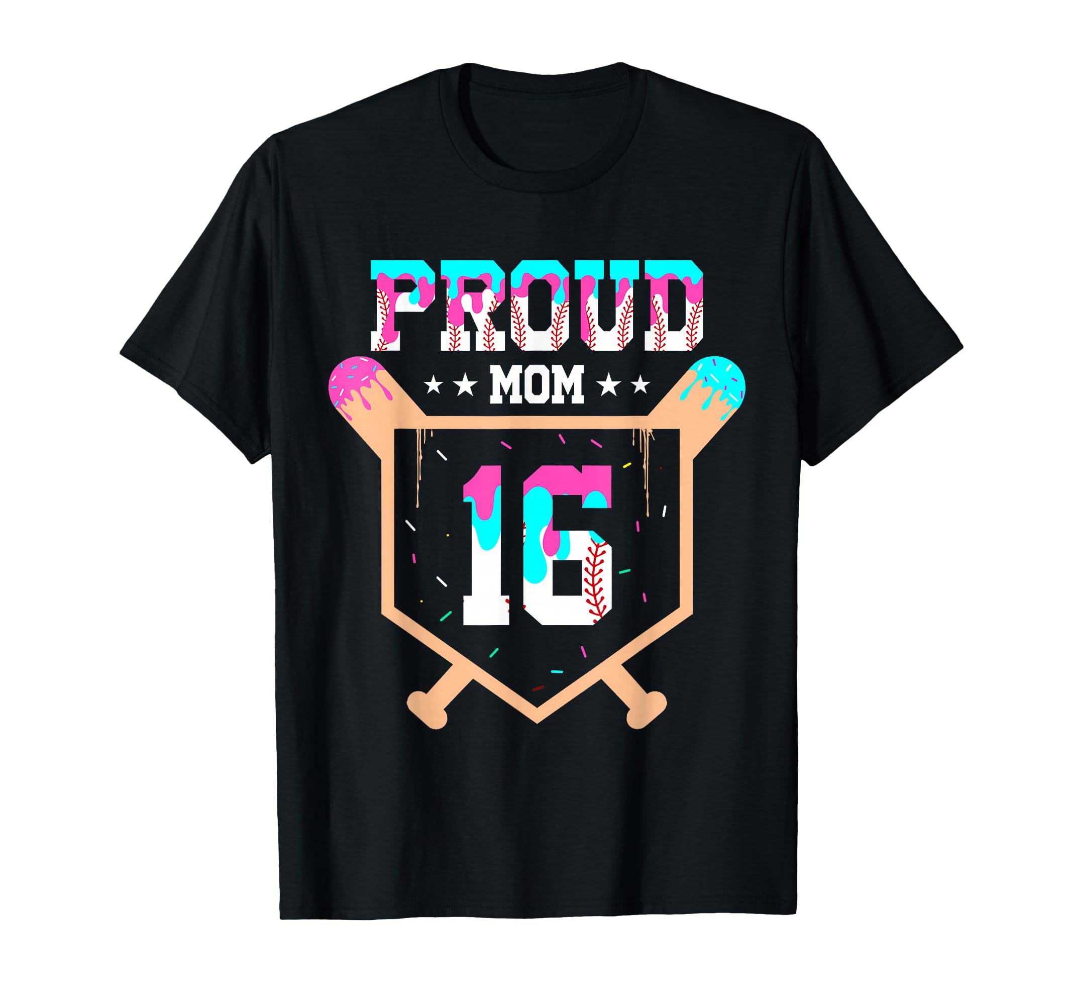 Proud Mom Baseball Player Number 16 Ice T-Shirt - Aesthetic Graphic Unisex - T-Shirt, Sweatshirt, Hoodie