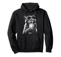 Tabby Cat Drinking Iced Coffee Funny Hoodie - Custom Art Print for Adults - T-Shirt, Sweatshirt, Hoodie