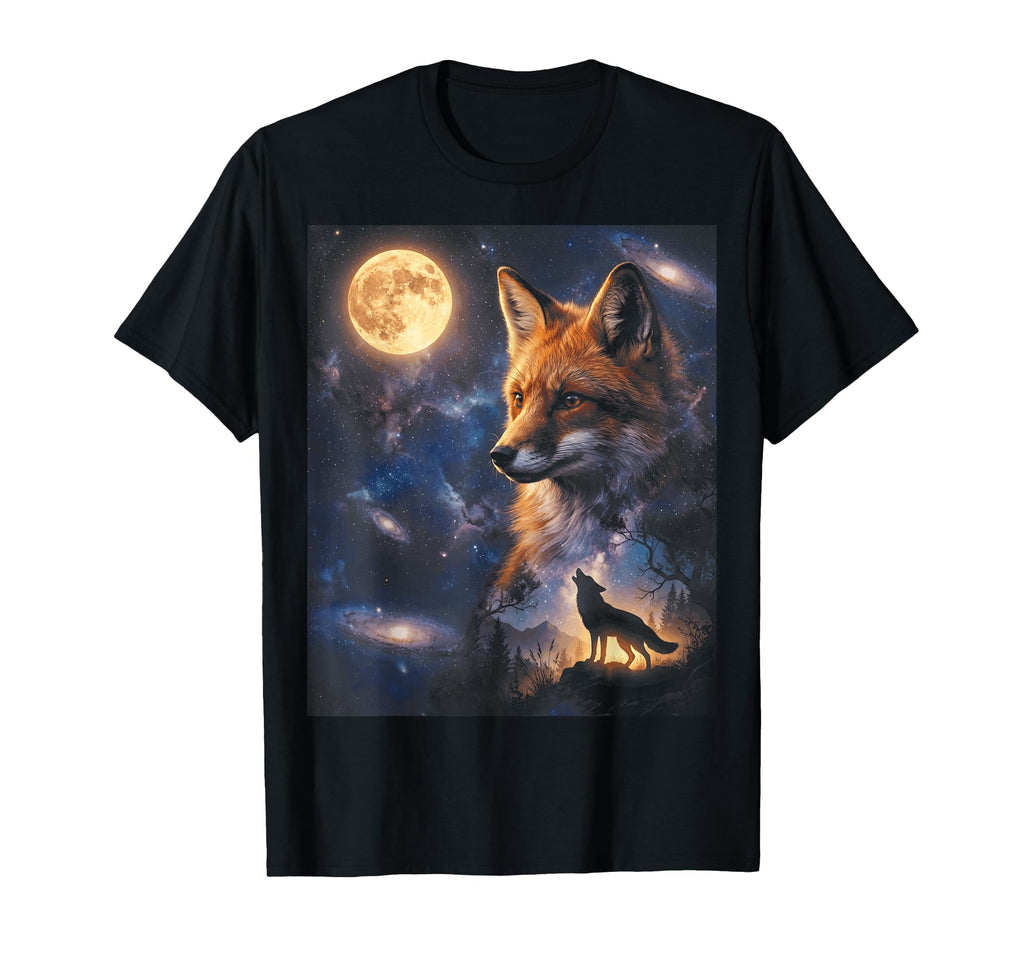 90S Fox Howling Moon Y2K Aesthetic T-Shirt - Streetwear Style Unisex - T-Shirt, Sweatshirt, Hoodie