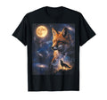 90S Fox Howling Moon Y2K Aesthetic T-Shirt - Streetwear Style Unisex - T-Shirt, Sweatshirt, Hoodie