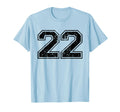 Number 22 Varsity Distressed Sport T-Shirt - Novelty Apparel Men Women - T-Shirt, Sweatshirt, Hoodie