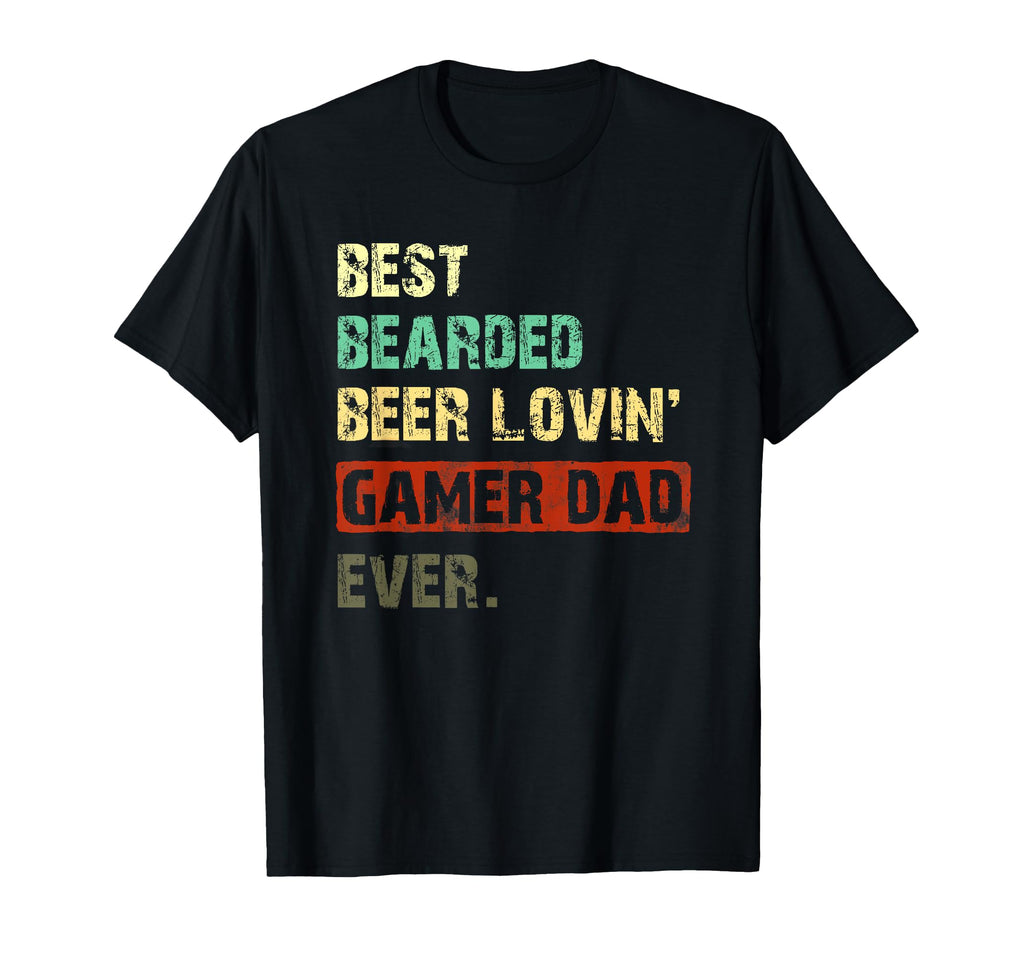 Beer Lovin Gamer Dad Bearded Daddy Gaming T-Shirt - Novelty Apparel Unisex - T-Shirt, Sweatshirt, Hoodie