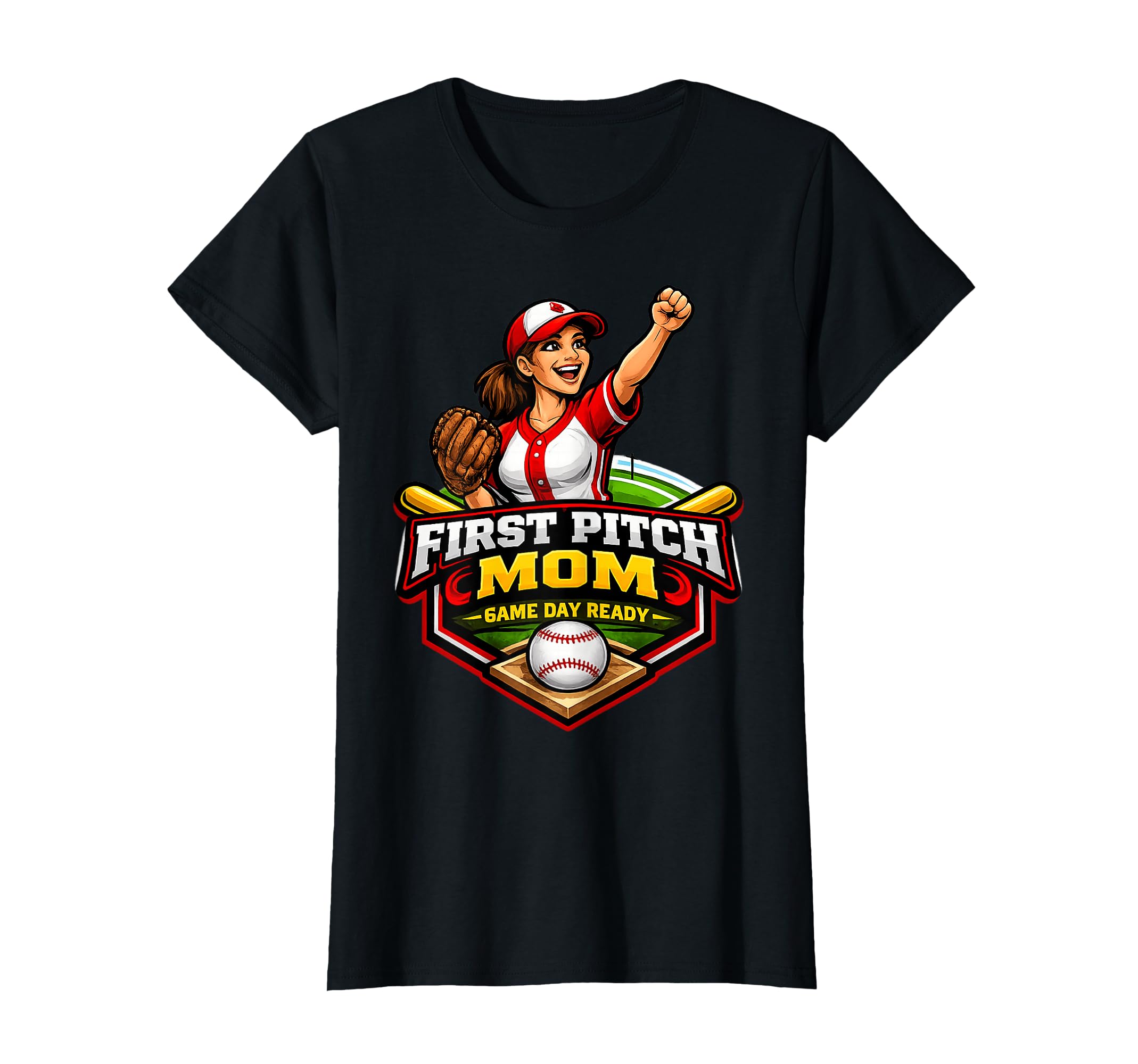 First Pitch Baseball Mom Game Day T-Shirt - Trendy Graphic Men Women - T-Shirt, Sweatshirt, Hoodie