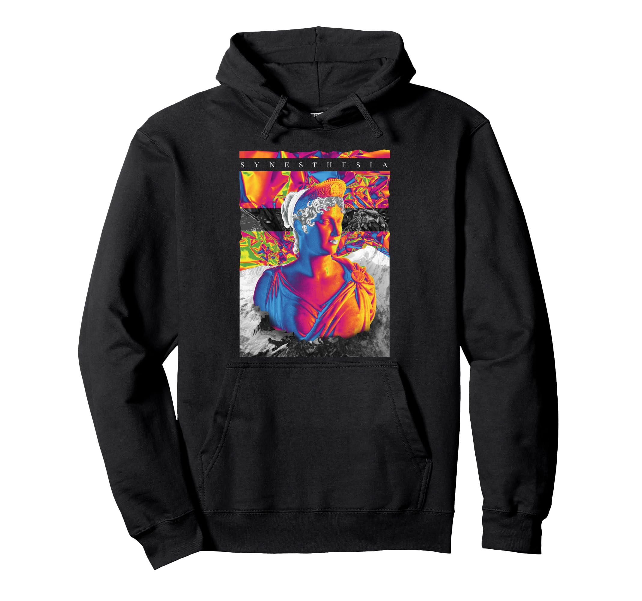 Synesthesia Greek Statue Vaporwave Hoodie - Fun Novelty Design Men Women - T-Shirt, Sweatshirt, Hoodie