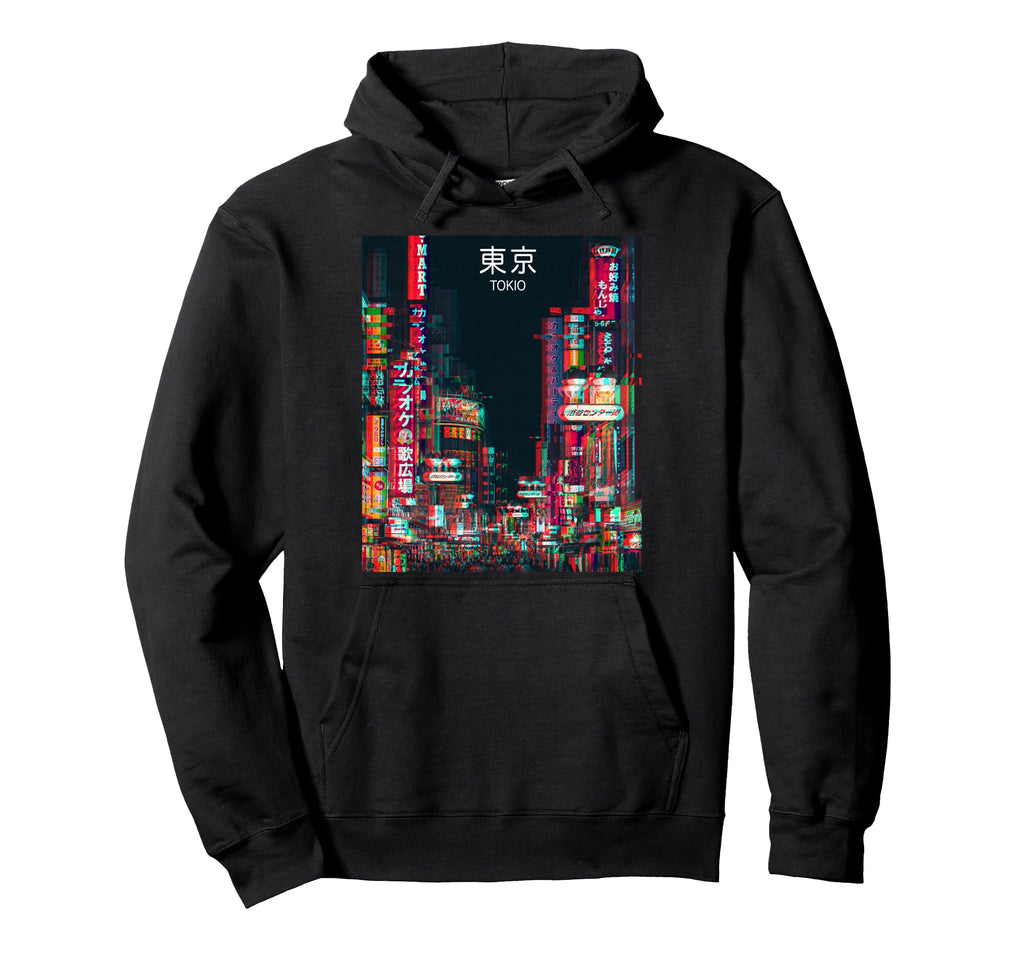 Tokyo Kanto Honshu Glitch Aesthetic Hoodie - Custom Art Print for Adults - T-Shirt, Sweatshirt, Hoodie