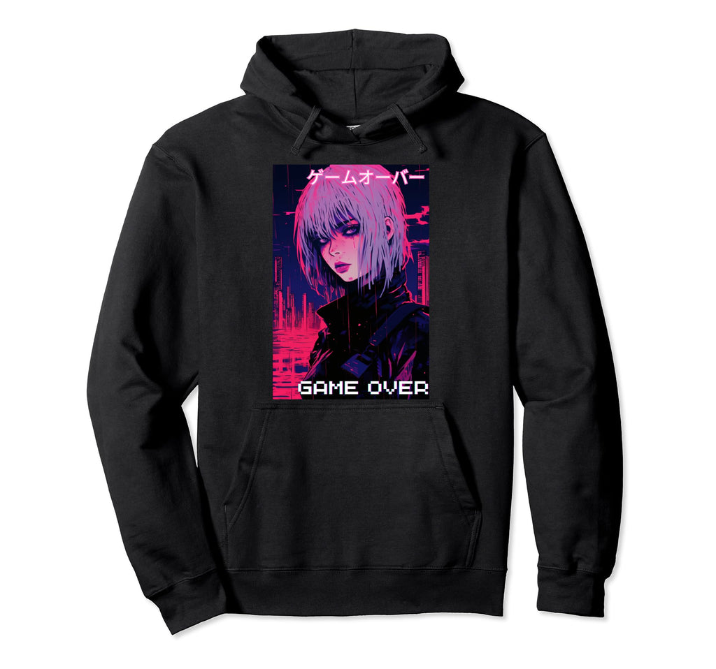 Japanese Vaporwave Sad Anime Indie Hoodie - Aesthetic Graphic for Adults - T-Shirt, Sweatshirt, Hoodie