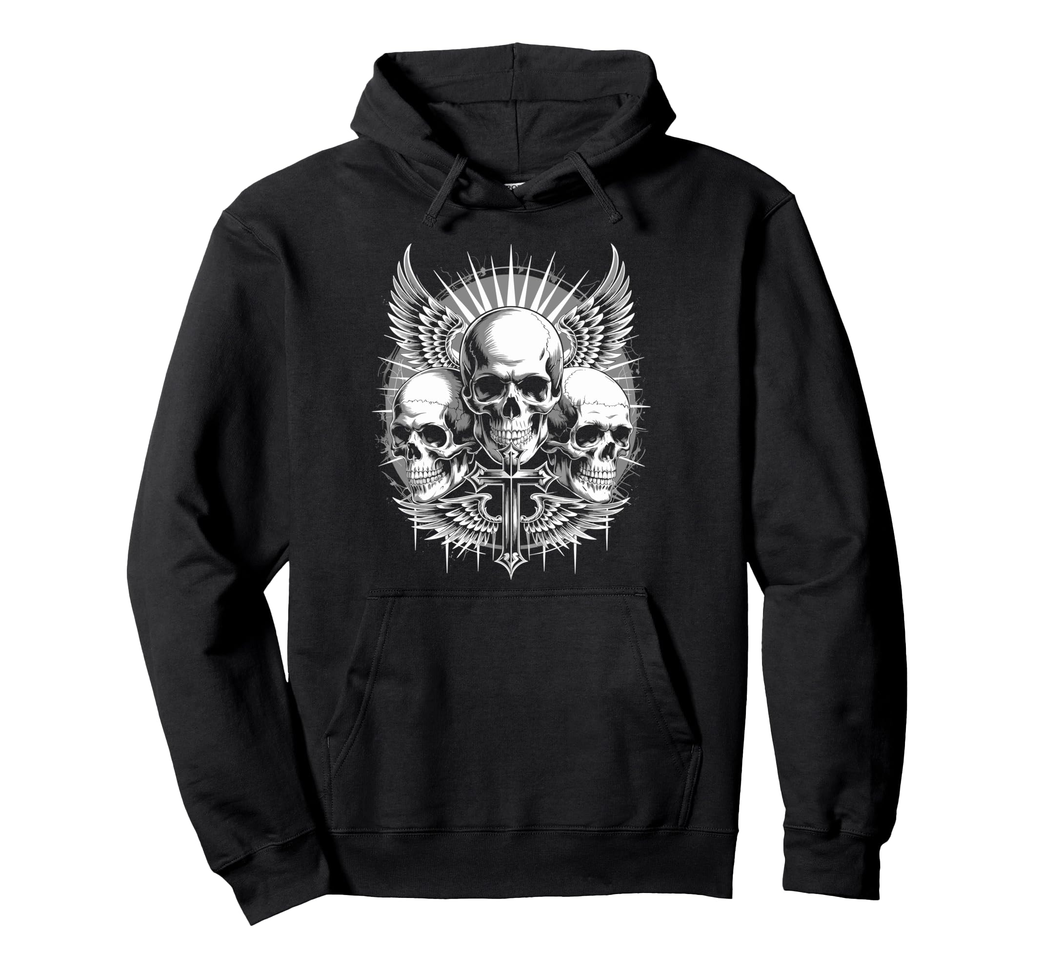 Gothic Skull Grunge Alt Aesthetic Y2K Hoodie - Trendy Graphic Men Women - T-Shirt, Sweatshirt, Hoodie
