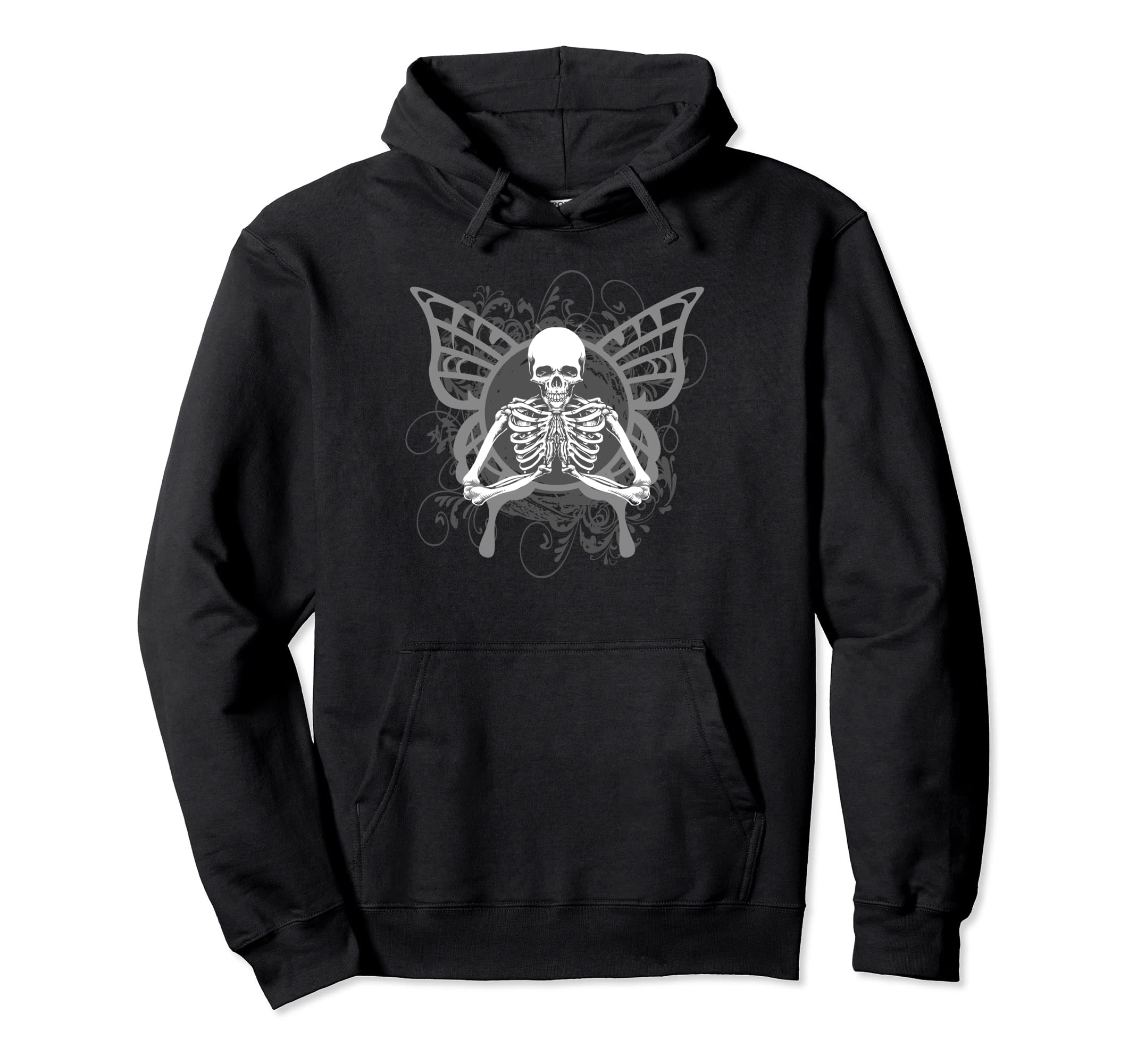 Aesthetic Y2K Fairy Wings Skeleton Alt Hoodie - Unique Graphic for Adults - T-Shirt, Sweatshirt, Hoodie