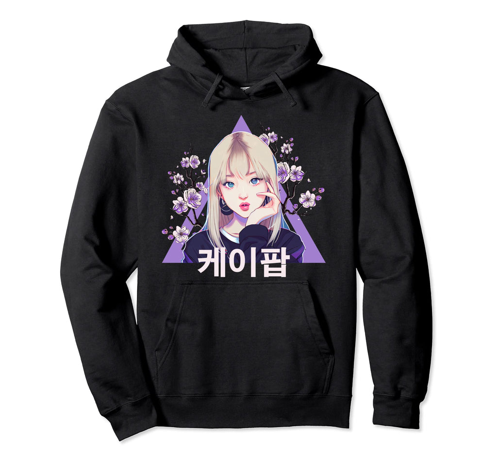 Kpop Fan South Korean Pop Vaporwave Hoodie - Fun Novelty Design for Adults - T-Shirt, Sweatshirt, Hoodie