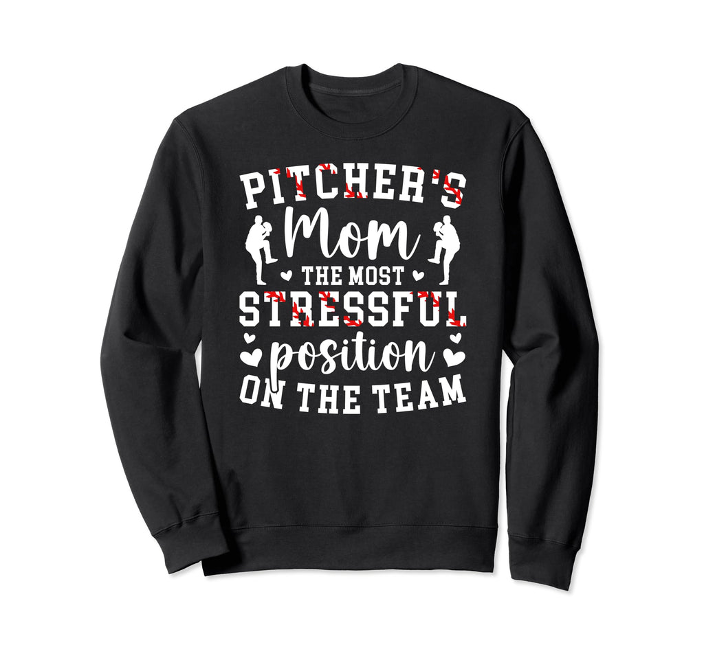 Baseball Pitcher Mom Funny Mom Sweatshirt - Trendy Graphic for Adults - T-Shirt, Sweatshirt, Hoodie