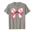 Baseball Bow Baseball Mom Mama T-Shirt - Novelty Apparel for Adults - T-Shirt, Sweatshirt, Hoodie