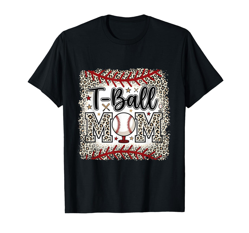 T Ball Mom Leopard Yellow Heart T-Shirt - Fun Novelty Design Unisex - T-Shirt, Sweatshirt, Hoodie