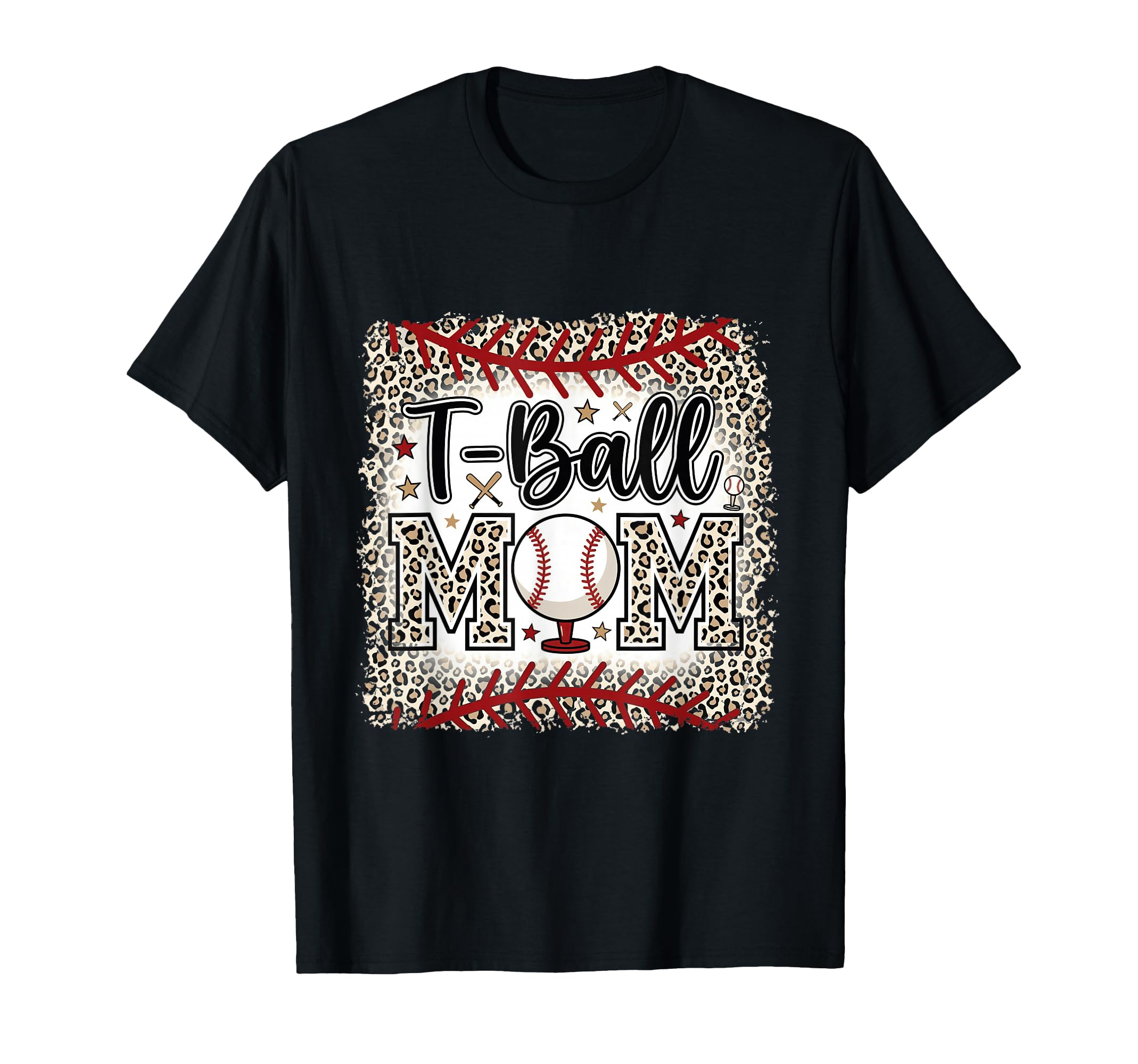 T Ball Mom Leopard Yellow Heart T-Shirt - Fun Novelty Design Unisex - T-Shirt, Sweatshirt, Hoodie