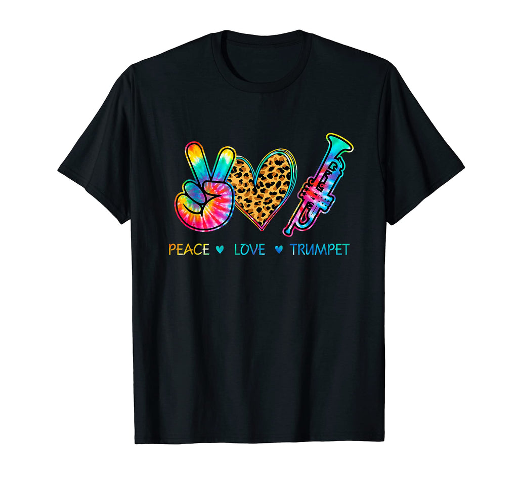 Peace Love Trumpet Tie Dye T-Shirt - Fun Novelty Design Men Women - T-Shirt, Sweatshirt, Hoodie