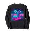 Aesthetic Vaporwave 80S 90S Llama Sweatshirt - Aesthetic Graphic Unisex - T-Shirt, Sweatshirt, Hoodie