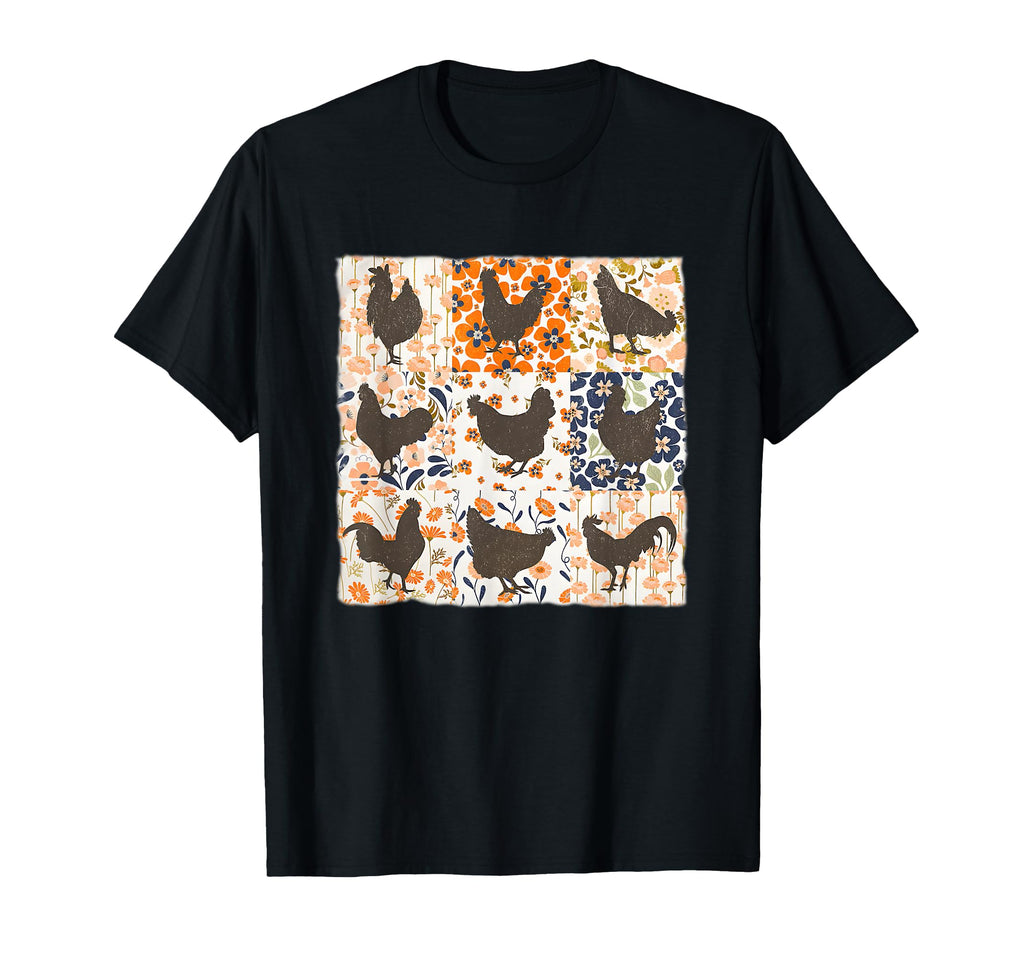 Boho Chicken Farm Flowers Flowers T-Shirt - Minimalist Print for Adults - T-Shirt, Sweatshirt, Hoodie