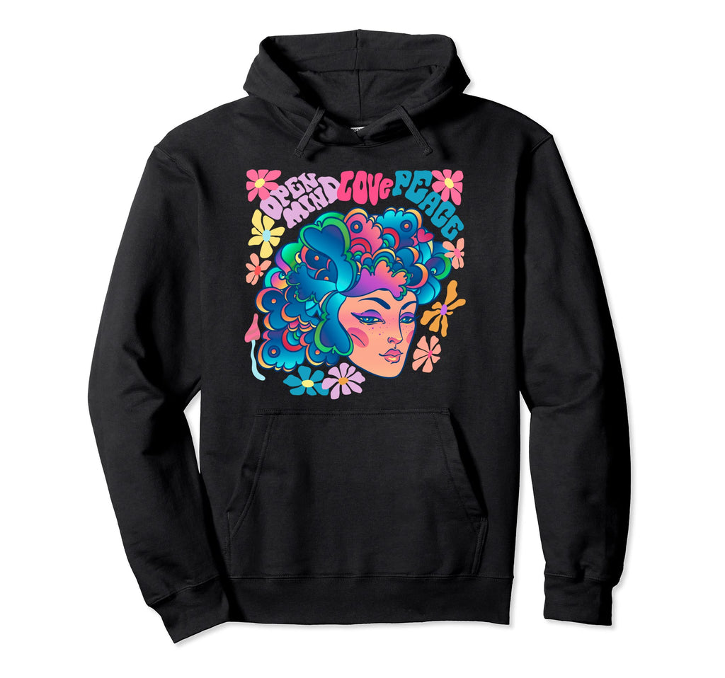 Groovy Rainbow Flower Butterfly Peace Hoodie - Minimalist Print for Adults - T-Shirt, Sweatshirt, Hoodie
