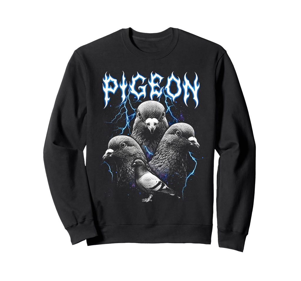 Pigeon 90S Heavy Metal Pigeon Sweatshirt - Minimalist Print Men Women - T-Shirt, Sweatshirt, Hoodie