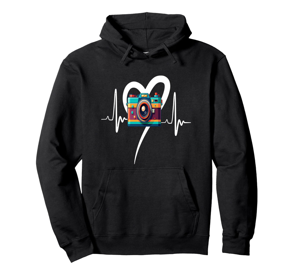 Womens Funny Camera Heartbeat Hoodie - Unique Graphic for Adults - T-Shirt, Sweatshirt, Hoodie