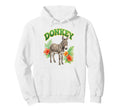 Donkey Groovy Floral Donkey Watercolor Boho Hoodie - Unique Graphic Unisex - T-Shirt, Sweatshirt, Hoodie