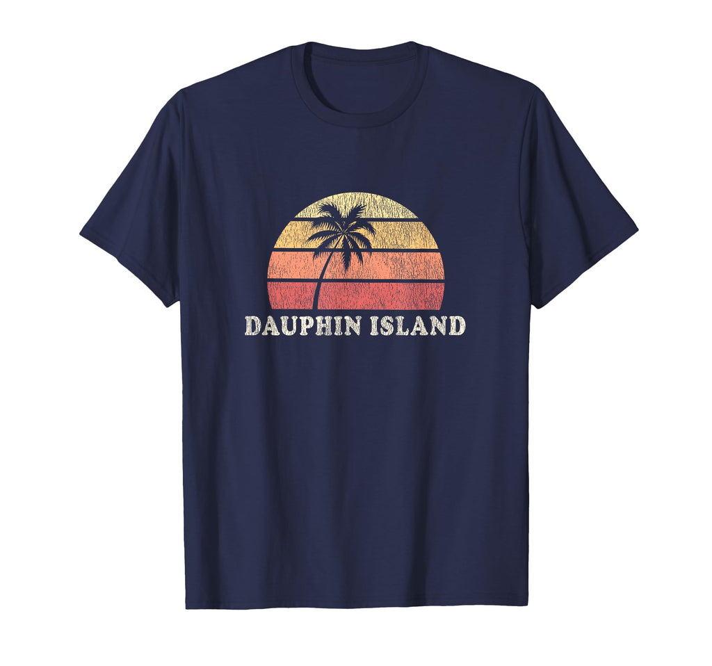 Dauphin Island Al 70S Throwback T-Shirt - Minimalist Print for Adults - T-Shirt, Sweatshirt, Hoodie