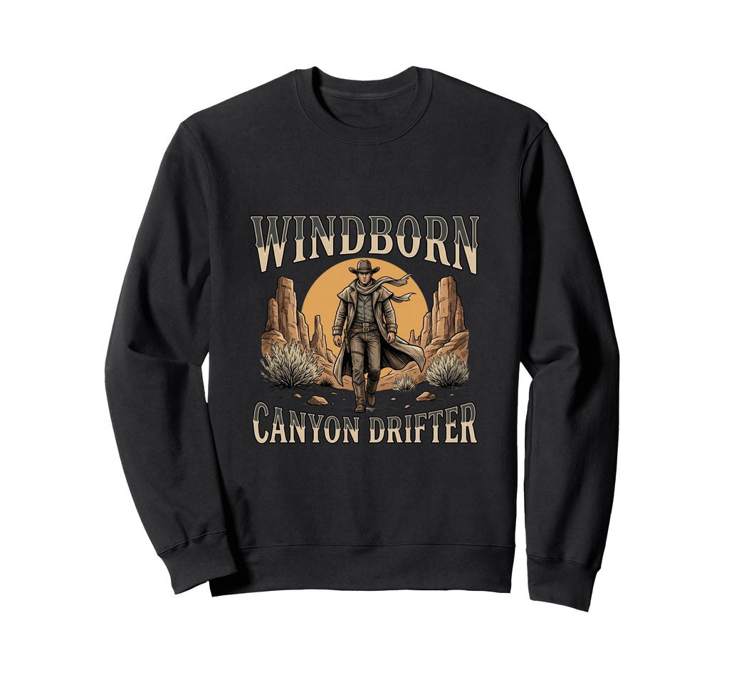 Windborn Canyon Drifter Western Sweatshirt - Minimalist Print for Adults - T-Shirt, Sweatshirt, Hoodie