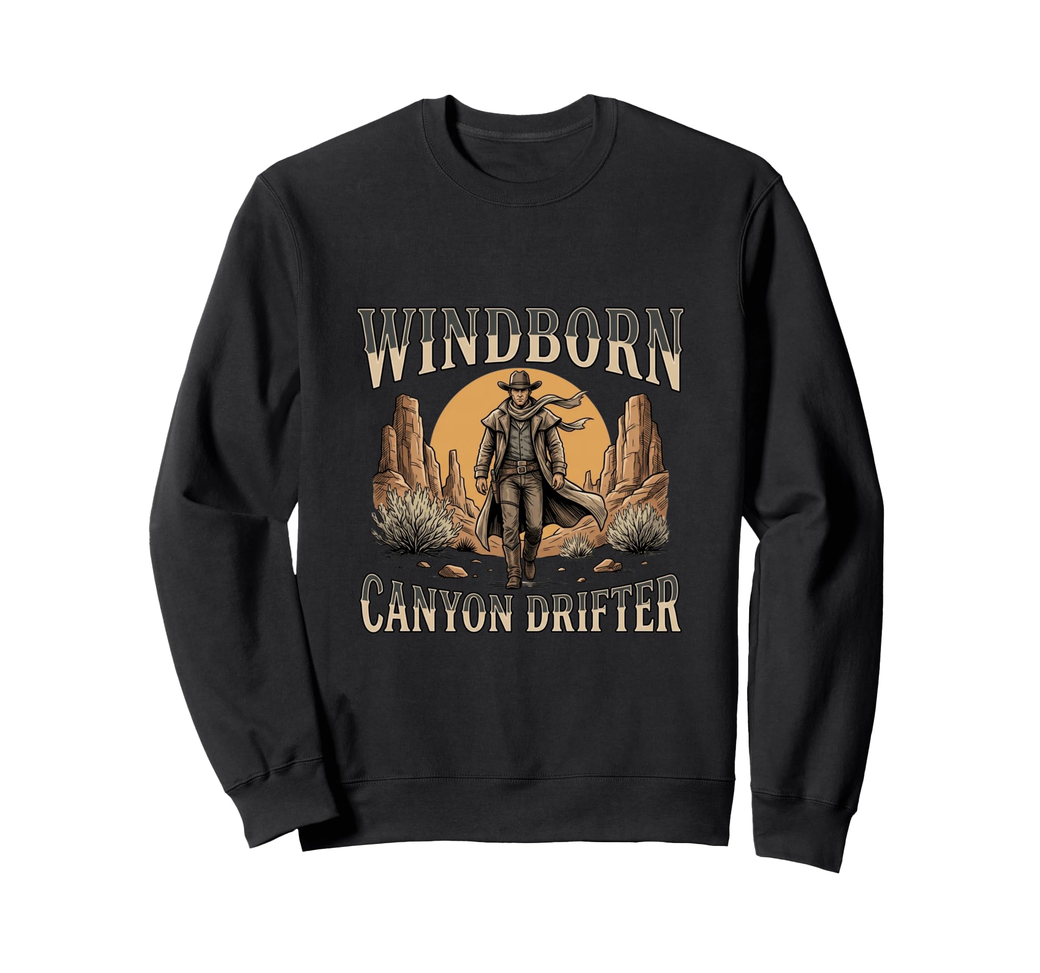 Windborn Canyon Drifter Western Sweatshirt - Minimalist Print for Adults - T-Shirt, Sweatshirt, Hoodie