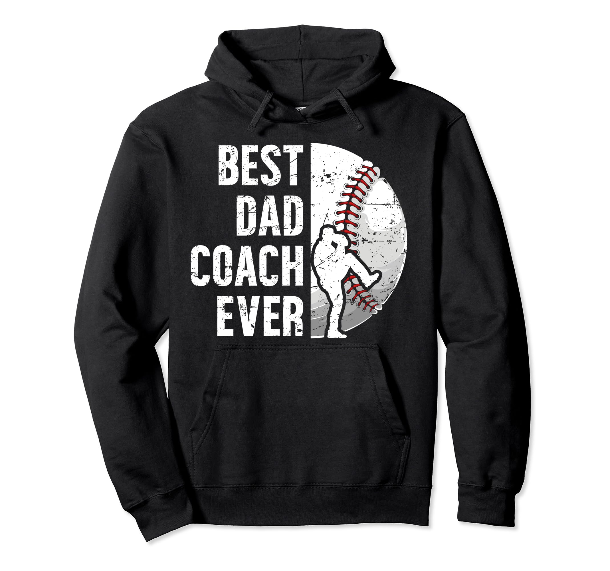 Best Dad Coach Ever Baseball Dad Hoodie - Minimalist Print Men Women - T-Shirt, Sweatshirt, Hoodie