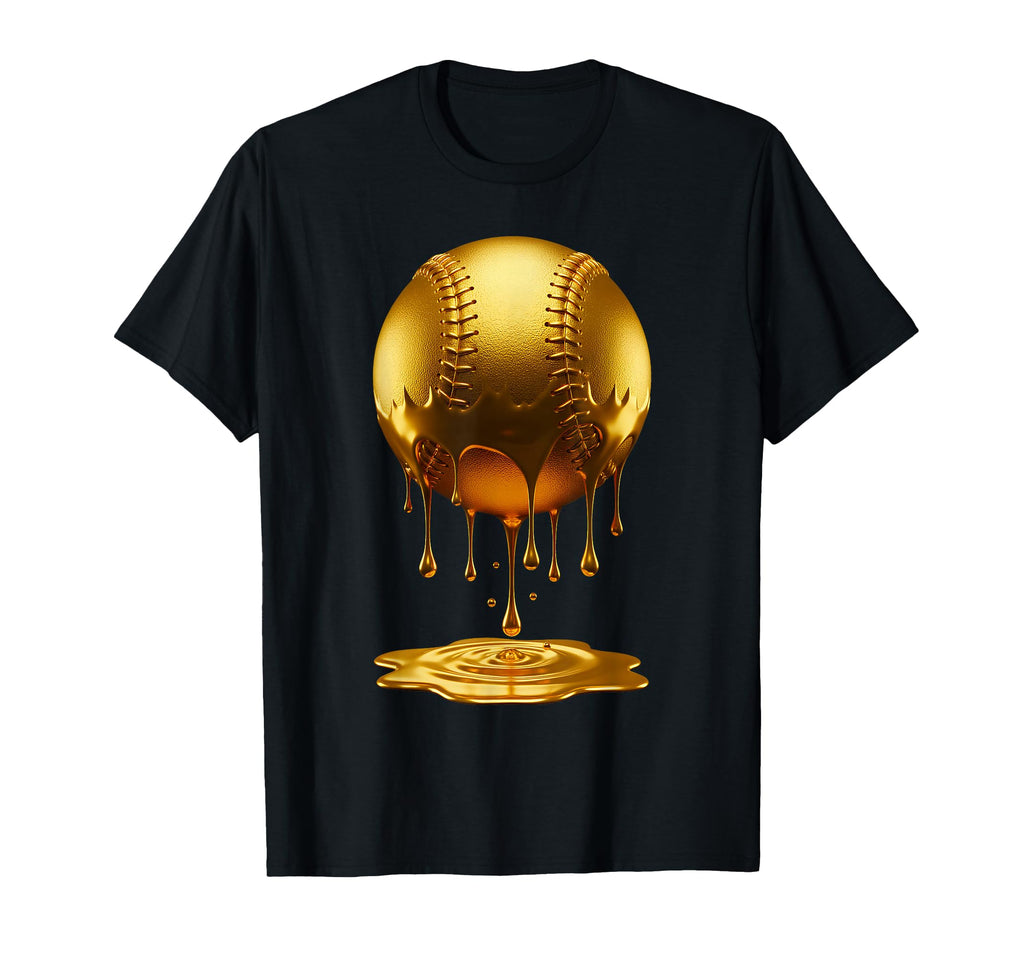 Baseball Dripping Drip Gold T-Shirt - Casual Everyday Wear for Adults - T-Shirt, Sweatshirt, Hoodie