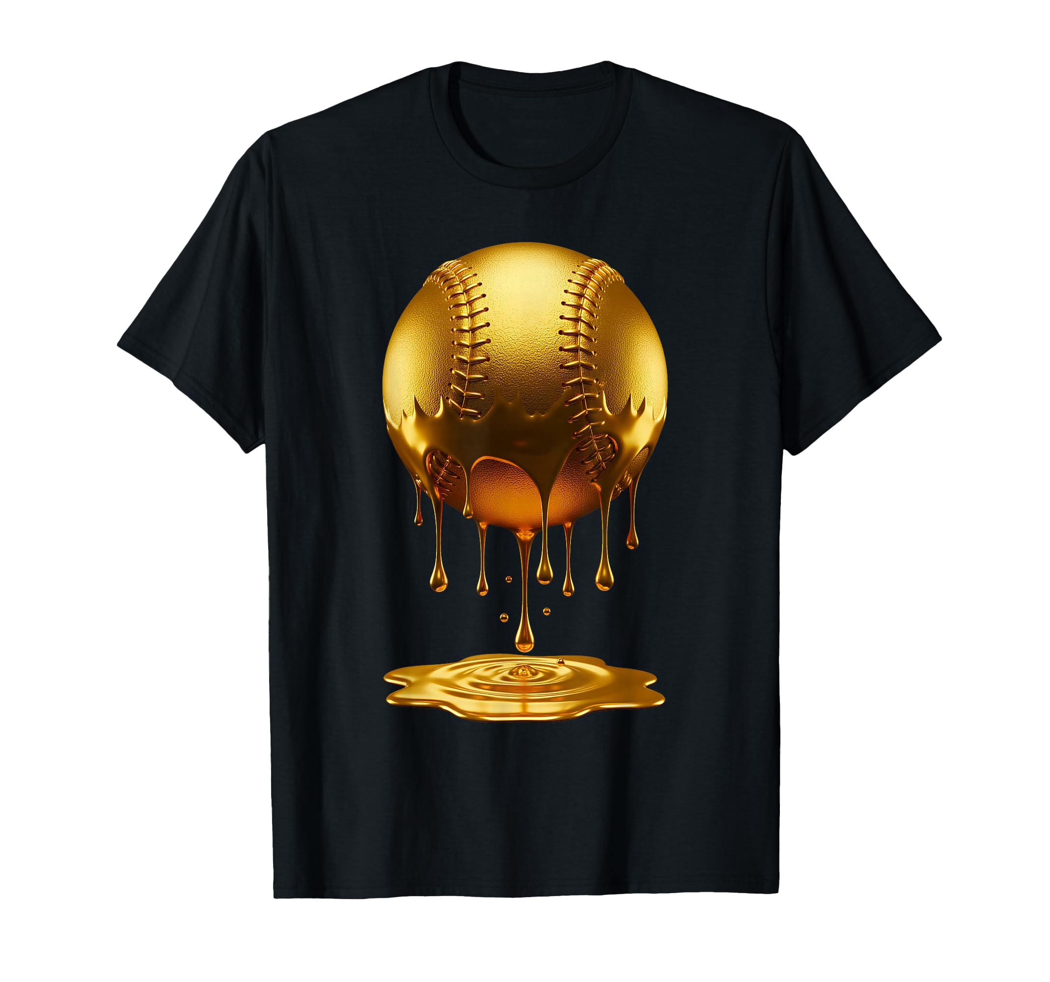 Baseball Dripping Drip Gold T-Shirt - Casual Everyday Wear for Adults - T-Shirt, Sweatshirt, Hoodie