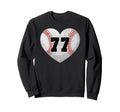 Baseball Number 77 Distressed Sweatshirt - Novelty Apparel for Adults - T-Shirt, Sweatshirt, Hoodie