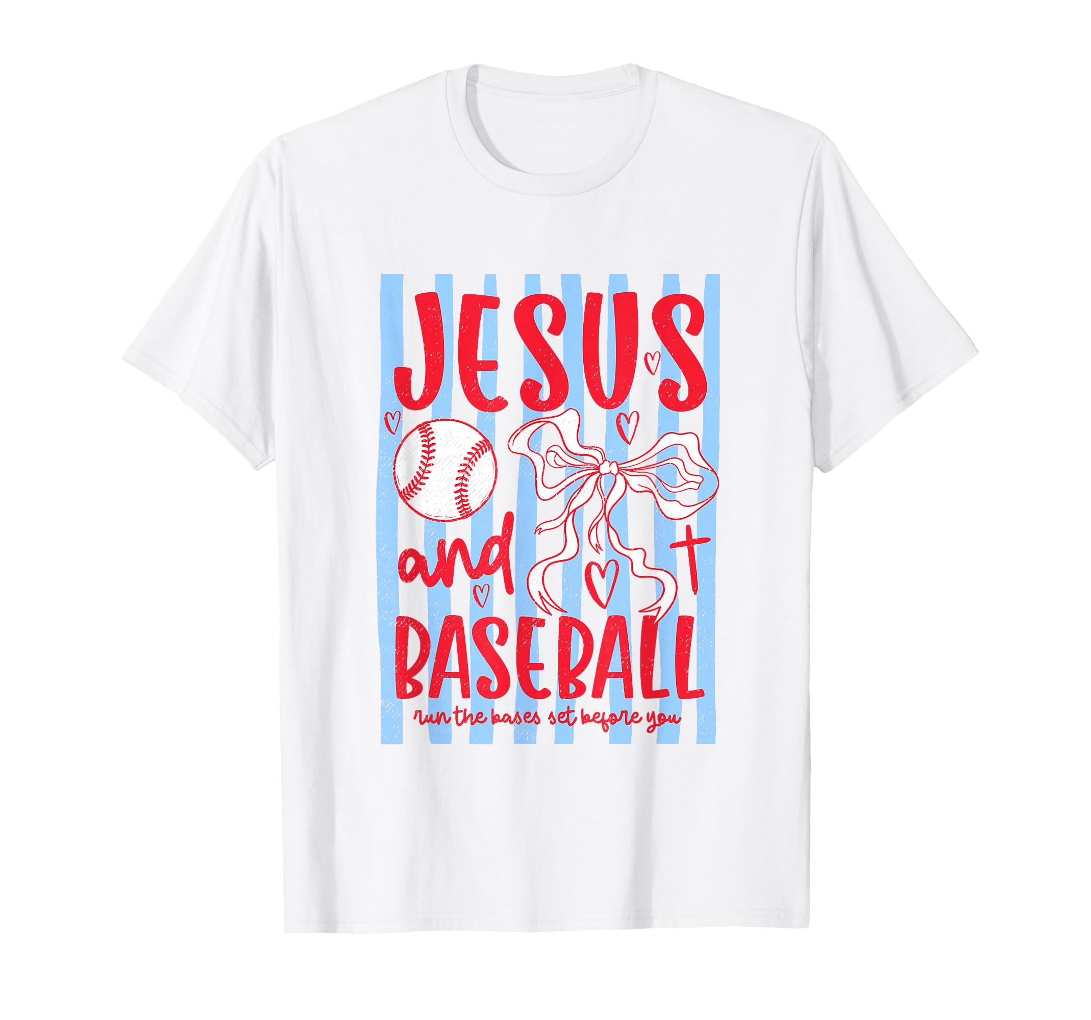 Jesus And Baseball Coquette Bow T-Shirt - Custom Art Print Unisex - T-Shirt, Sweatshirt, Hoodie