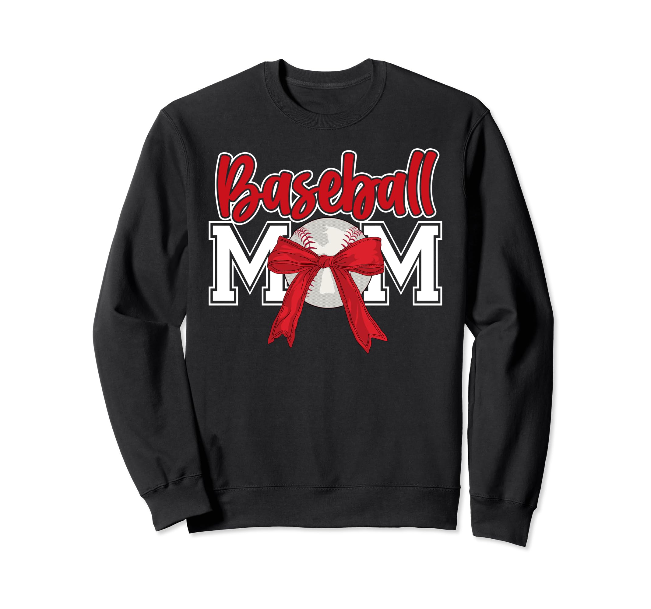 Baseball Mom Bow Tie Mothers Day Sweatshirt - Novelty Apparel Men Women - T-Shirt, Sweatshirt, Hoodie