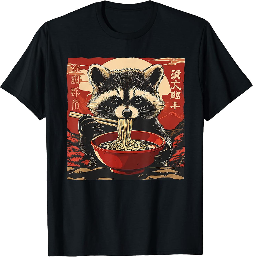 Anime For Men Women Kid Racoon Ramen Noodles - Adult & Kids T-Shirts, Sweatshirts & Hoodies apparel design preview 1