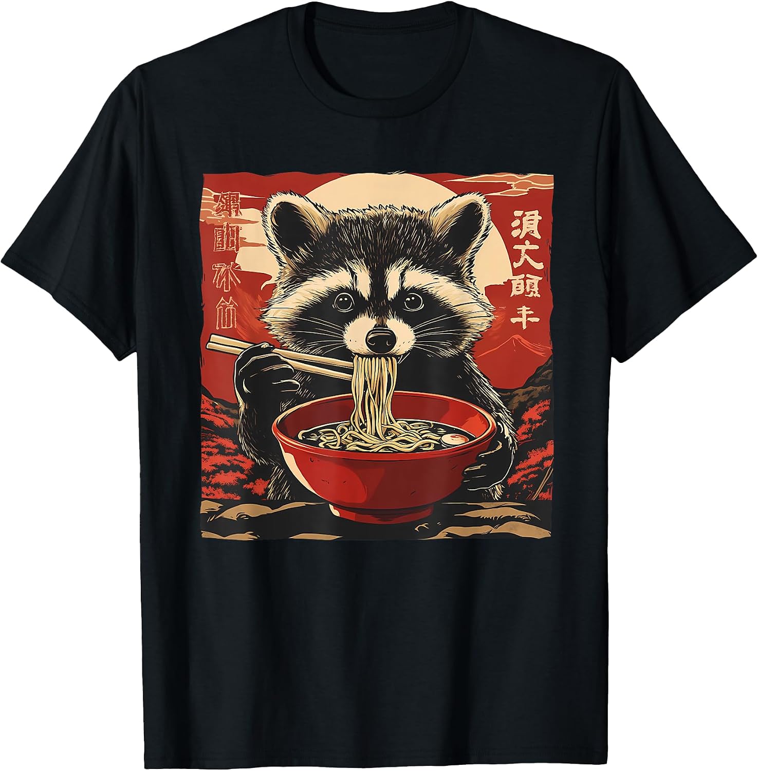 Anime For Men Women Kid Racoon Ramen Noodles - Adult & Kids T-Shirts, Sweatshirts & Hoodies apparel design preview 1