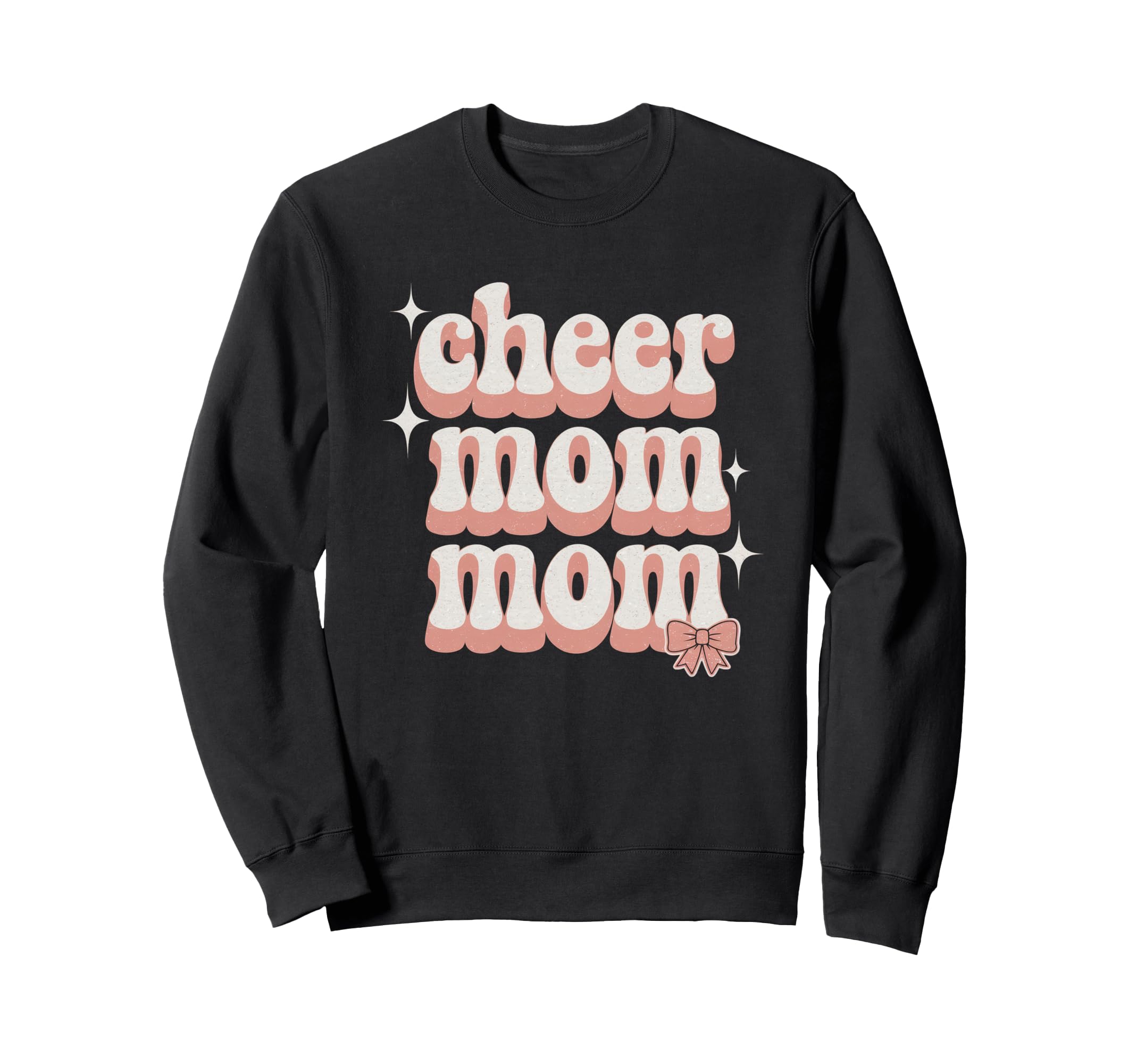 Cheer Mom Mother Bow Cheerleader Sweatshirt - Aesthetic Graphic for Adults - T-Shirt, Sweatshirt, Hoodie