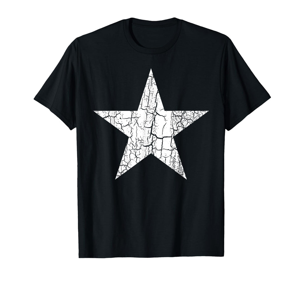 Star Distressed White Star White T-Shirt - Novelty Apparel for Adults - T-Shirt, Sweatshirt, Hoodie