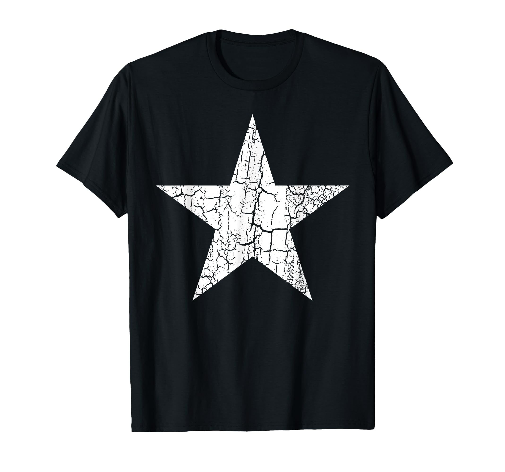 Star Distressed White Star White T-Shirt - Novelty Apparel for Adults - T-Shirt, Sweatshirt, Hoodie