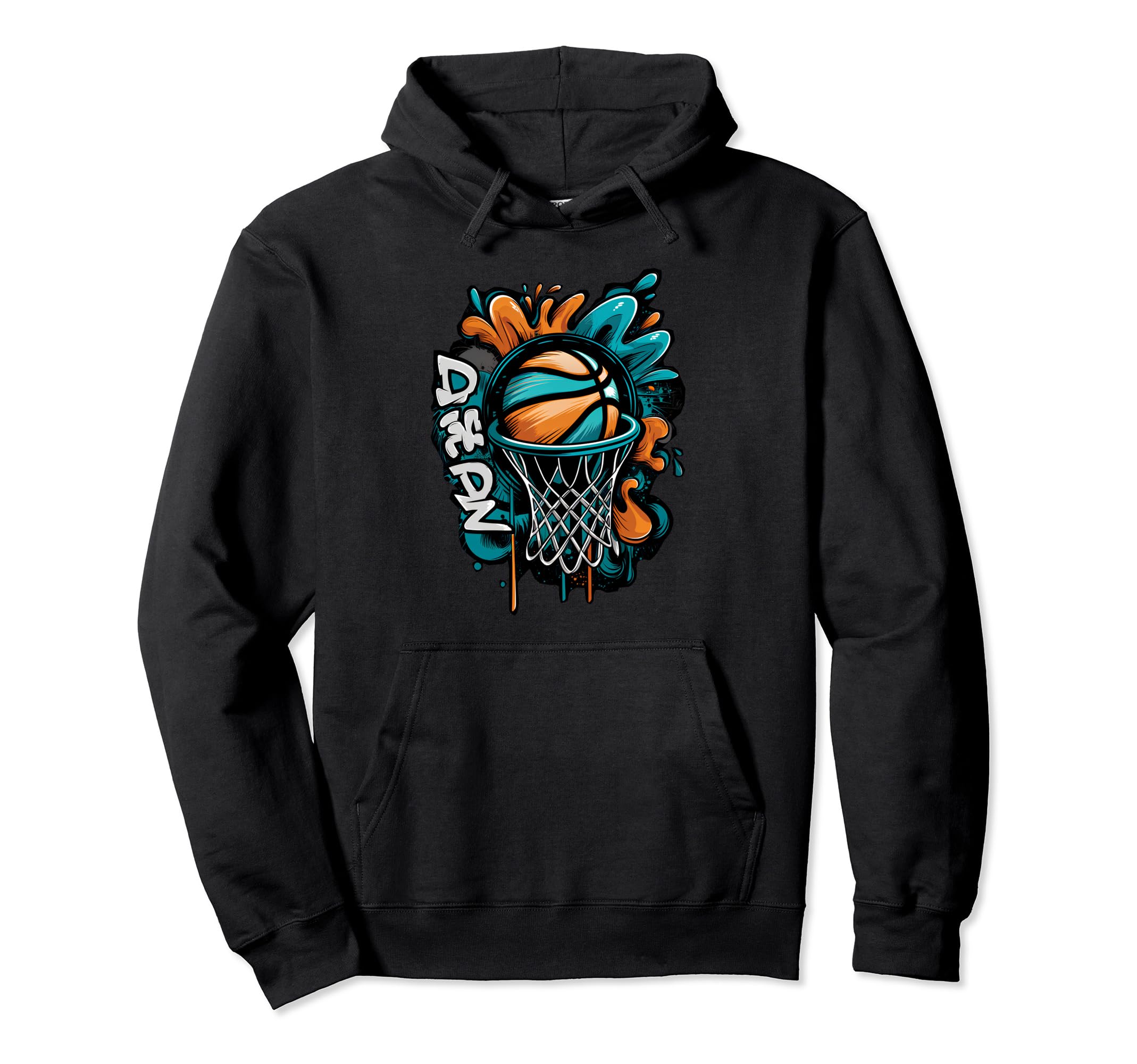 Basketball Hoop Graffiti Colorful Spray Hoodie - Fun Novelty Design Unisex - T-Shirt, Sweatshirt, Hoodie