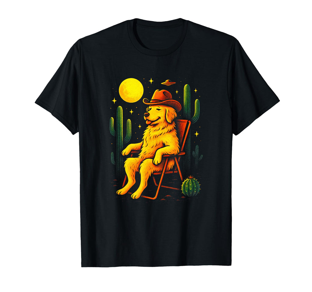 Golden Retriever Cowboy T-Shirt - Novelty Apparel Unisex - T-Shirt, Sweatshirt, Hoodie