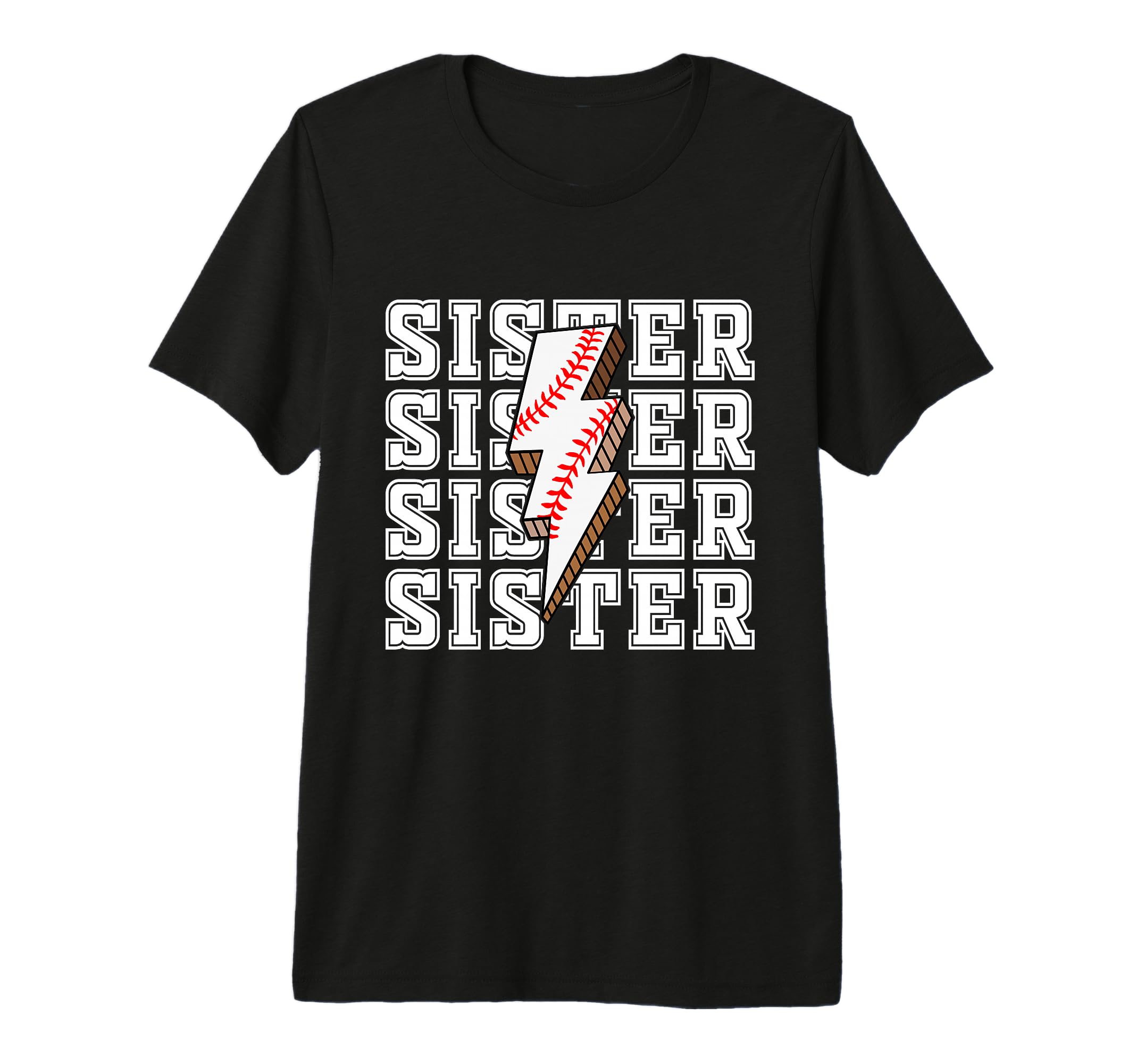 Sister Baseball Lightning Bolt Sports T-Shirt - Novelty Apparel Men Women - T-Shirt, Sweatshirt, Hoodie