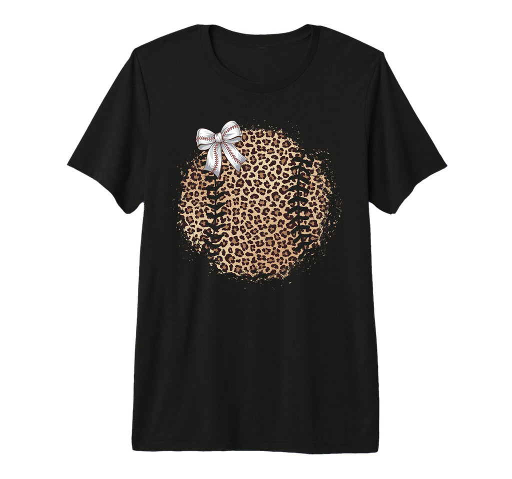 Baseball Mom Leopard Coquette Bow T-Shirt - Trendy Graphic Men Women - T-Shirt, Sweatshirt, Hoodie