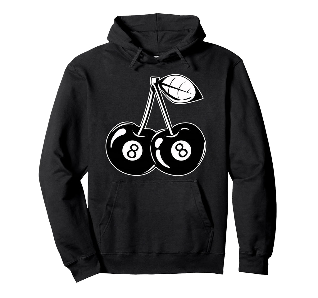 Lucky 8 Ball Black Cherry Lover Y2K Hoodie - Streetwear Style for Adults - T-Shirt, Sweatshirt, Hoodie