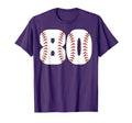 Baseball Number 80 Baseball Birthday T-Shirt - Novelty Apparel for Adults - T-Shirt, Sweatshirt, Hoodie