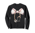 Coquette Bow Stethoscope Baseball Sweatshirt - Unique Graphic Men Women - T-Shirt, Sweatshirt, Hoodie