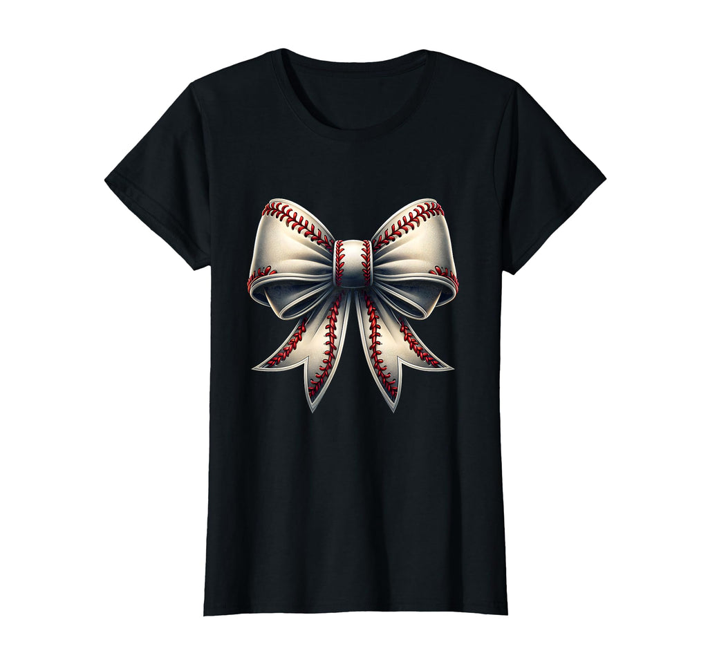 Baseball Bow Baseball Mom Mothers Day T-Shirt - Graphic Print Men Women - T-Shirt, Sweatshirt, Hoodie