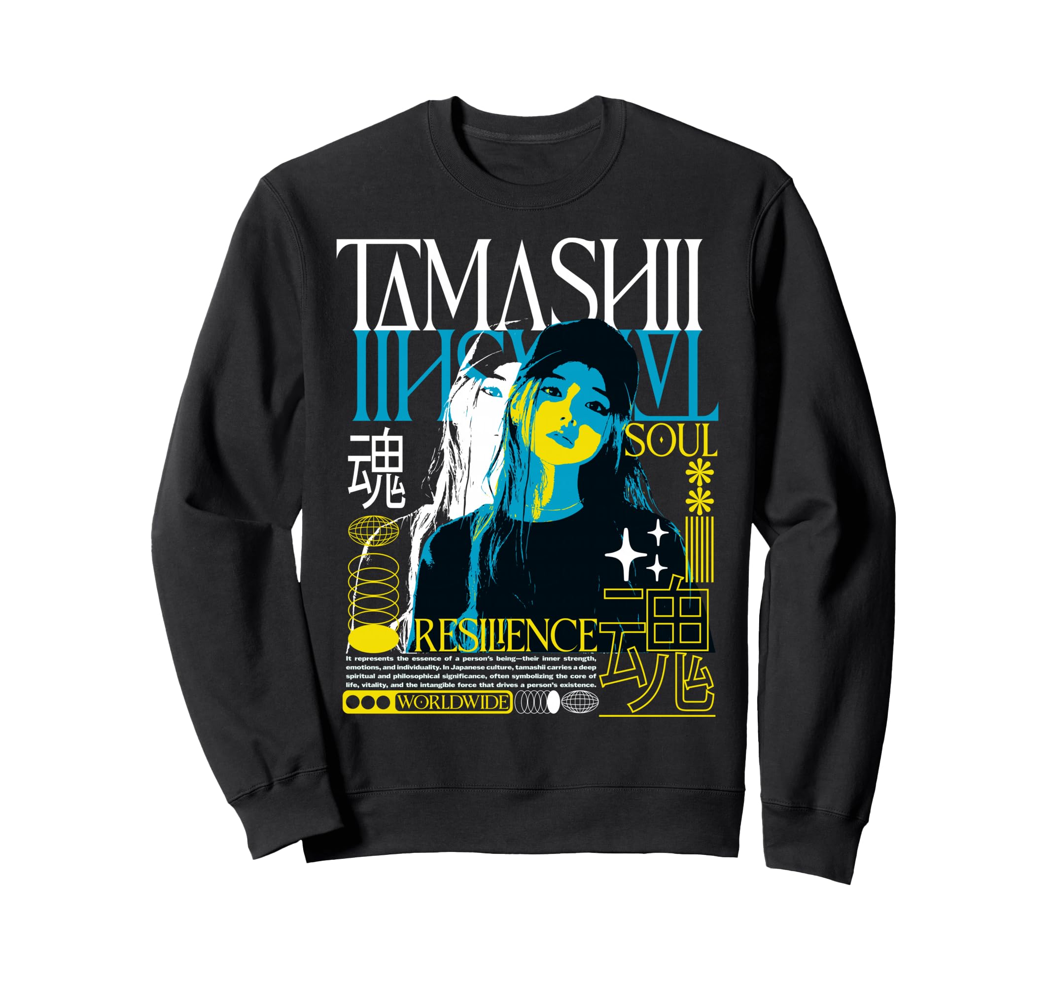 Y2K Japanese Bold Urban Graffiti Sweatshirt - Graphic Print Men Women - T-Shirt, Sweatshirt, Hoodie
