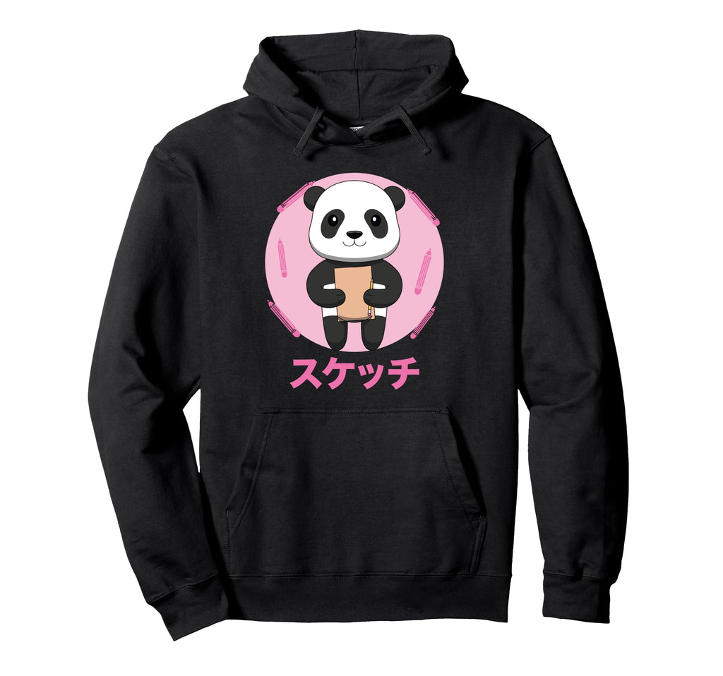 Panda Sketching Vaporwave Aesthetics Hoodie - Aesthetic Graphic Men Women - T-Shirt, Sweatshirt, Hoodie
